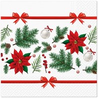 PAW Serwetka 3W 33x33cm Święta-Festive Poinsettia (180/12/20)