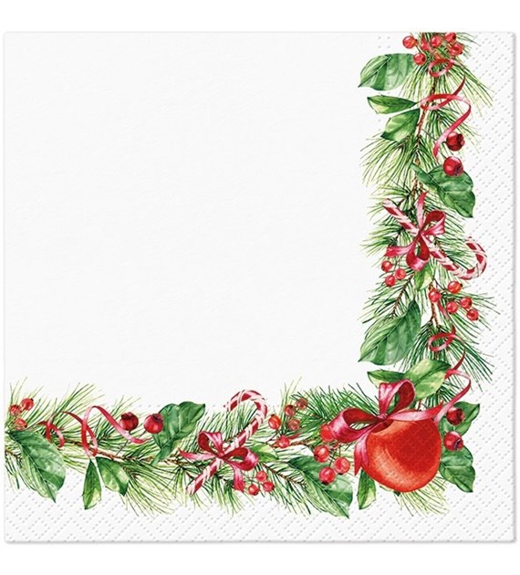 PAW Serwetka 3W 33x33cm Święta-Christmas branches decor (180/12/20)