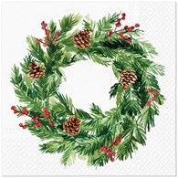 PAW Serwetka 3W 33x33cm Święta-Pine Cones Circle (180/12/20)