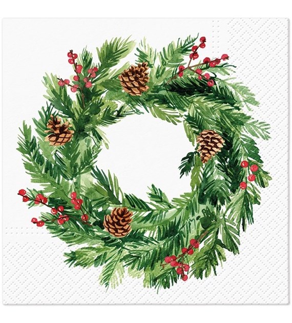 PAW Serwetka 3W 33x33cm Święta-Pine Cones Circle (180/12/20)