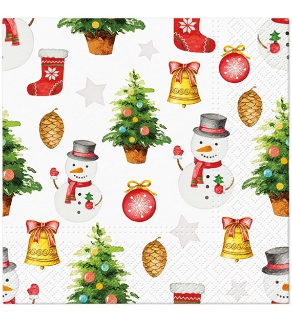 PAW Serwetka 3W 33x33cm Święta-Snowmen Pattern 9180/12/20)