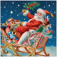 PAW Serwetka 3W 33x33cm Święta-Santa Claus on a sleigh (180/12/20)
