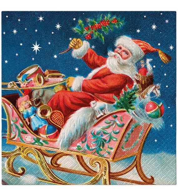 PAW Serwetka 3W 33x33cm Święta-Santa Claus on a sleigh (180/12/20)