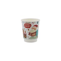 Kubek papierowy 2W Świąteczny nadruk Mikołaj 250ml (_/25/20)