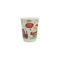Kubek papierowy 2W Świąteczny nadruk Mikołaj 300ml (_/20/25)