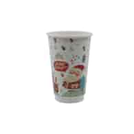 Kubek papierowy 2W Świąteczny nadruk Mikołaj 400ml (_/20/20)